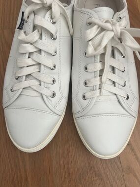 White Leather Women’s Sneakers - Classic Low-Top
